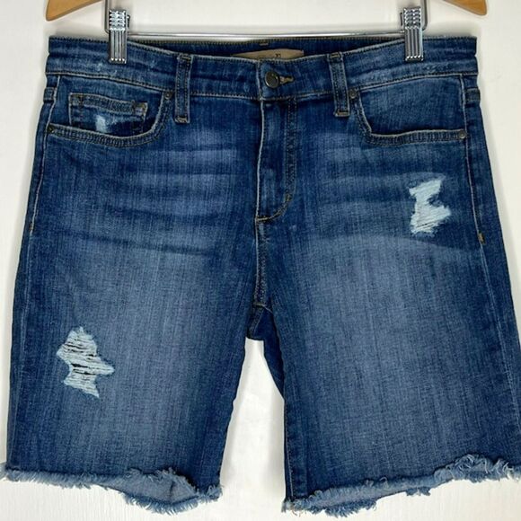 JOE'S JEANS MEDIUM WASH DESTROYED 8" DENIM JEANS SIZE 29 - Picture 1 of 9